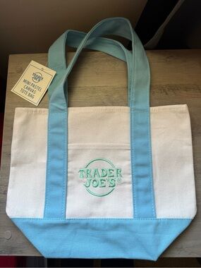 Trader Joe’s Mini Canvas Tote Light Blue